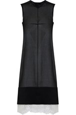 Proenza Schouler DOUBLE LAYER DRESS WITH LACE SLIP BLACK